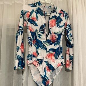 Floral Long Sleeve Swimsuit